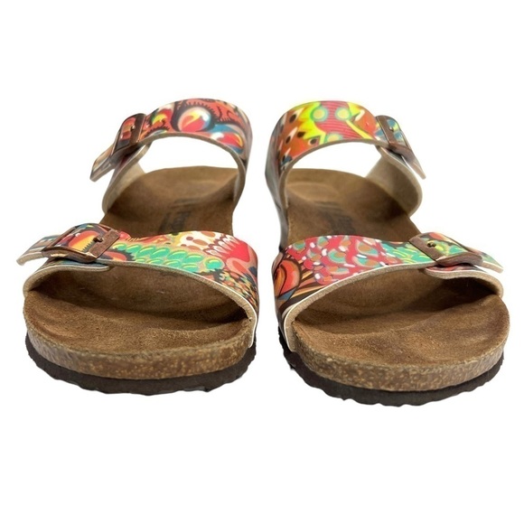 Birkenstock Papillio Dorothy Birko Flor Wedge Sandal African Wax Raspberry - Picture 6 of 14